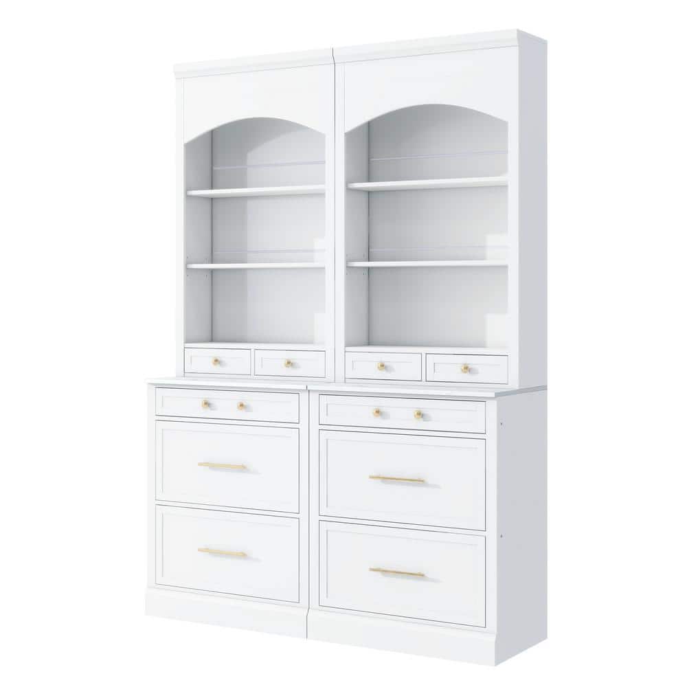 Amucolo White Freestanding Kitchen Pantry Tall Kitchen Hutch Cabinet ...
