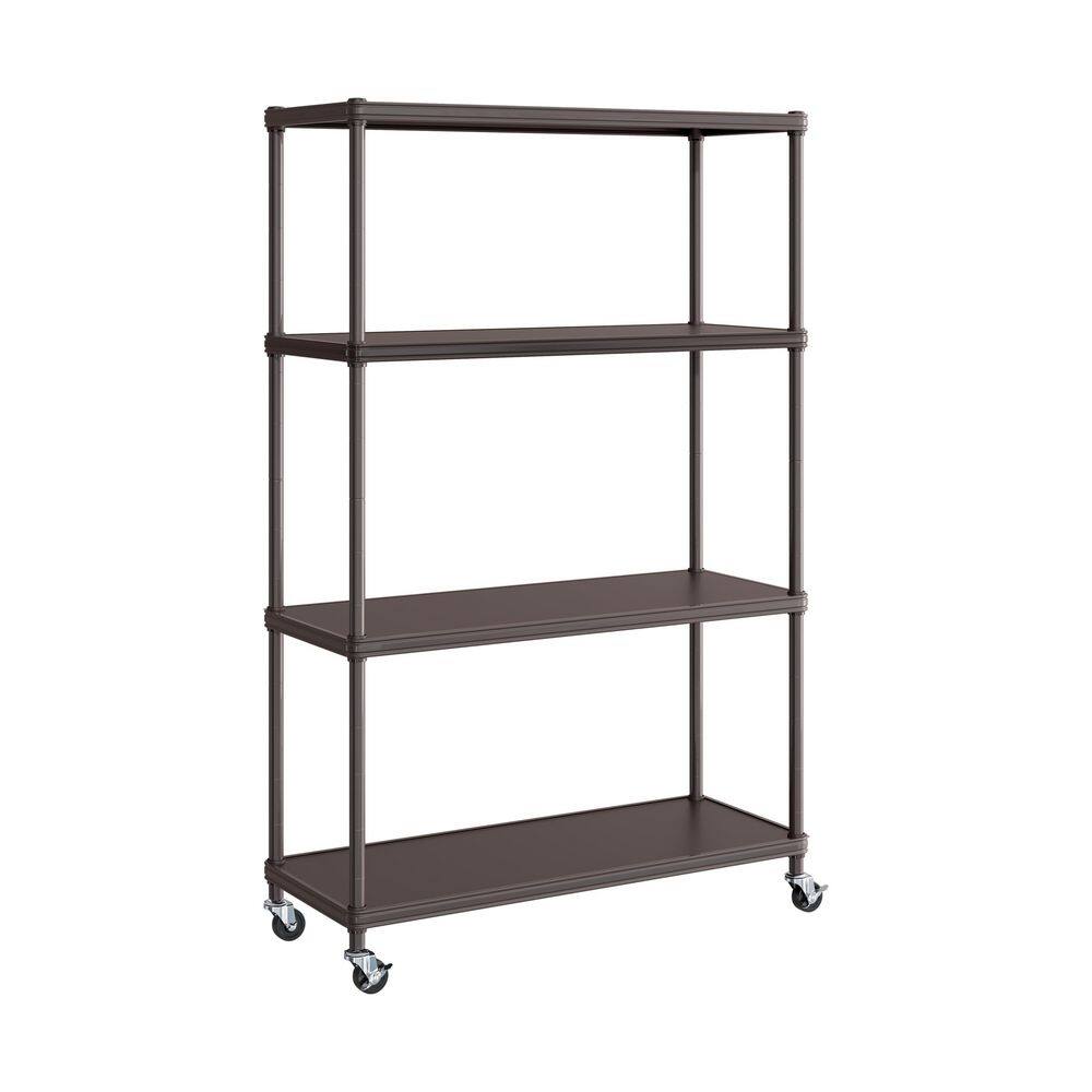 Home 4-Tier Steel Shelving with Shelf Liners, 36 in. W x 14 in. D x 56.5 in. H, Rich Brown price history on PriceWatchPro