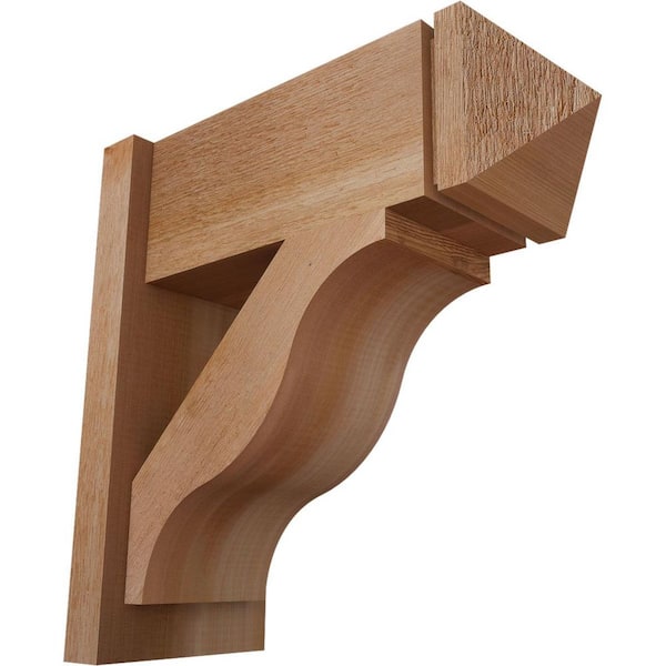 Ekena Millwork 8 in. x 20 in. x 20 in. Western Red Cedar Fuston Arts and Crafts Rough Sawn Outlooker