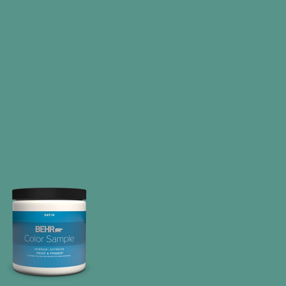 BEHR PREMIUM PLUS 8 oz. 490D 6 Thermal Spring Satin Enamel