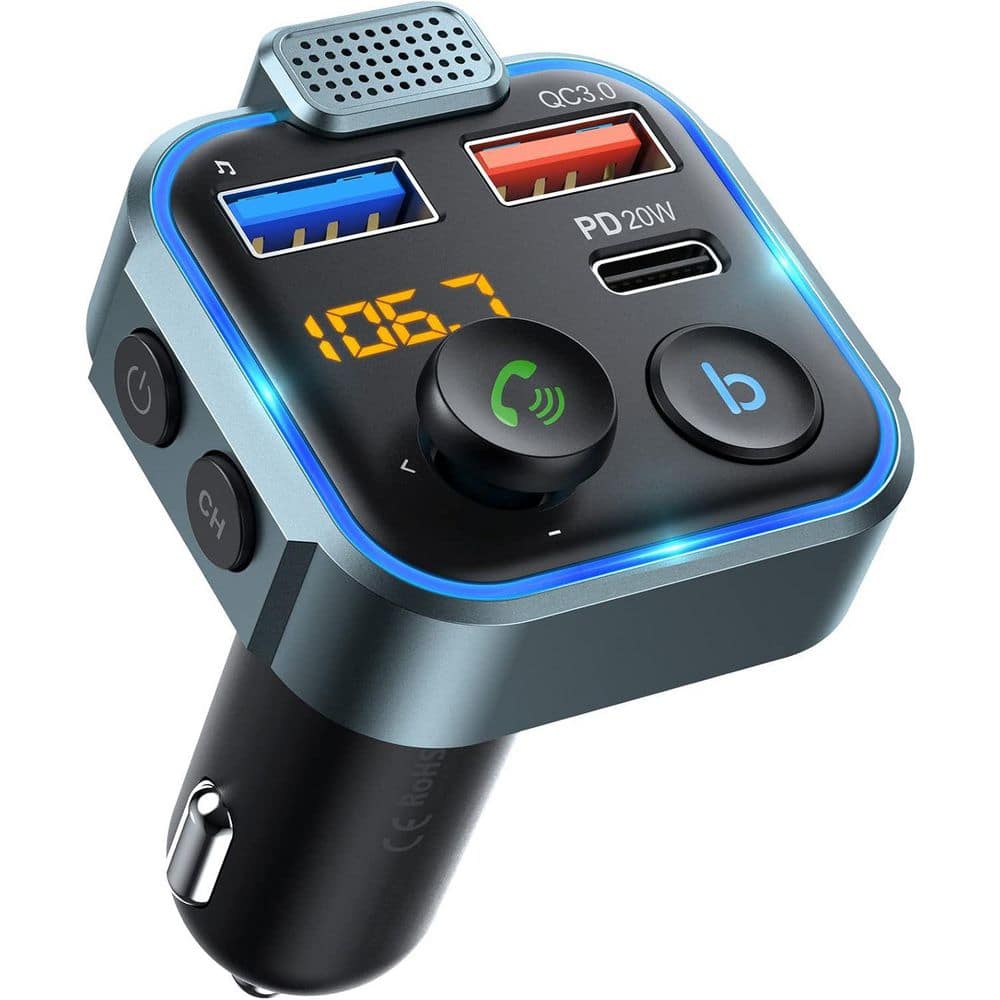 Bluetooth 5.3 FM Transmitter Car Adapter PD 20W QC 3.0 Fast Charging HiFi Bass Sound Hands-Free Support price history on PriceWatchPro