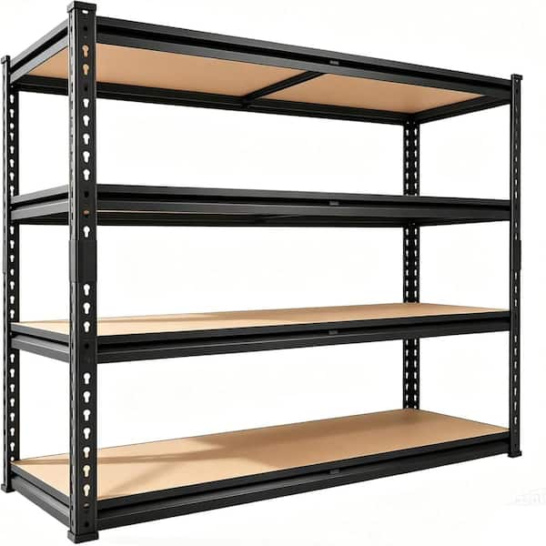 40"Lx20"Wx60"H Storage Rack Shelving Unit 4-Tier Metal Frame Garage Shelf with Wood Shelves for Garage & Pantry