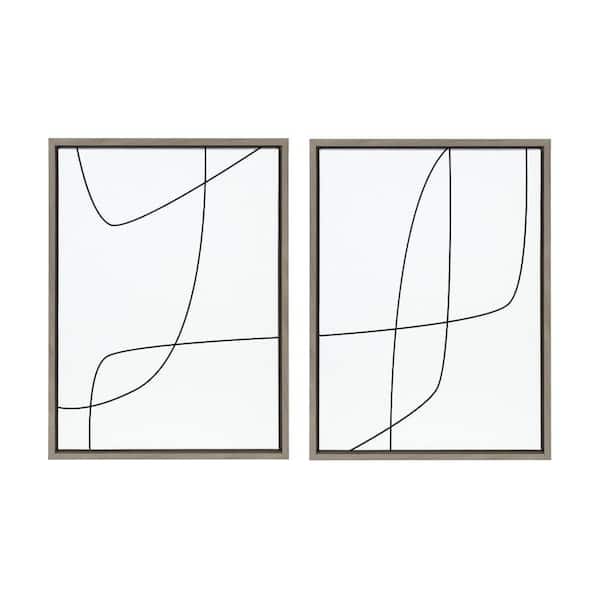 Sylvie Modern Line Abstract by the Creative Bunch Studio 2-Piece Framed Art Print 18 in. x 24 in.