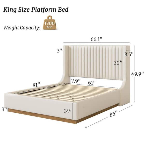 OrangeOne Buzio Beige Solid Wood Frame Queen Size