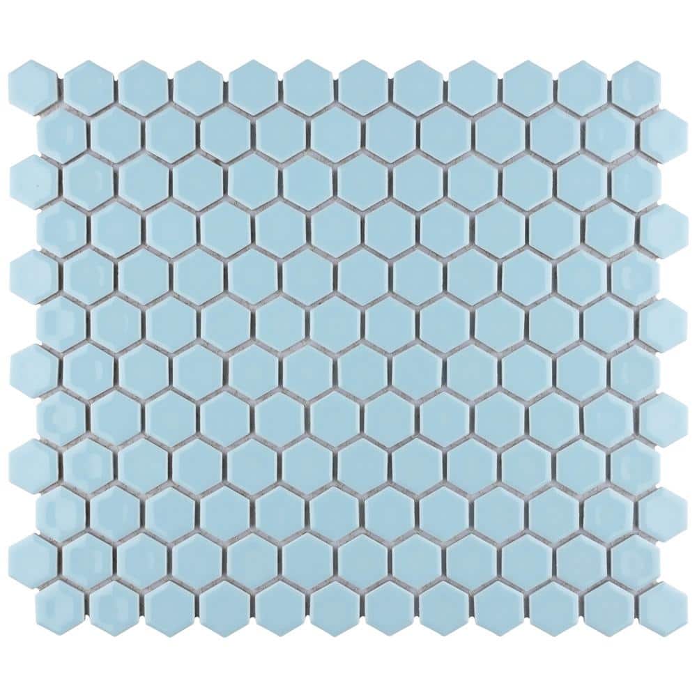 Hudson 1 in. Hex Cashmere Blue 6 in. x 6 in. Porcelain Mosaic Take Home Tile Sample price history on PriceWatchPro