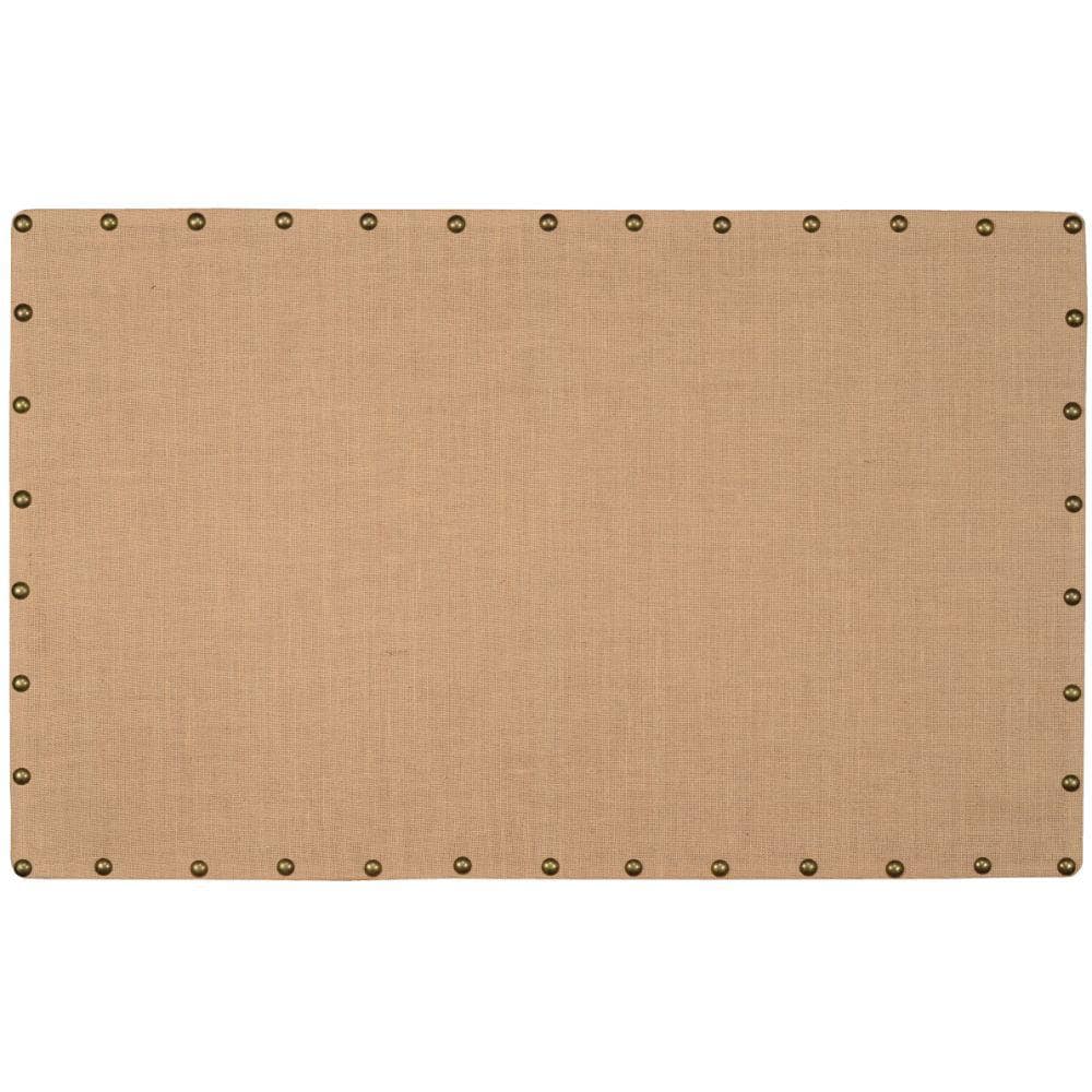 Benjara Brown and Bronze Wooden Cork Memo Board with Nailhead Details ...