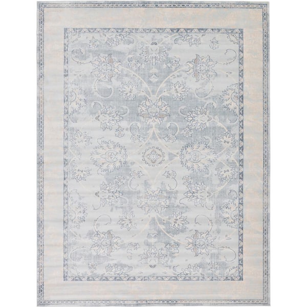 Unique Loom Paris Hickory Light Blue 9' 0 x 12' 0 Area Rug