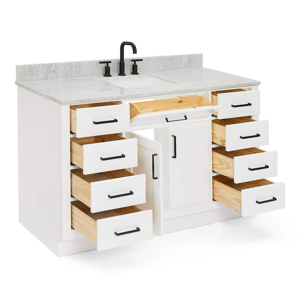 Hepburn 55" White Freestanding Single Basin Vanity Set