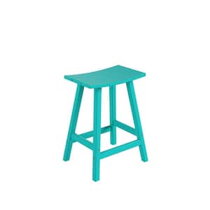Franklin Turquoise 24 in. Plastic Outdoor Bar Stool