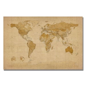 18 in. x 24 in. Antique World Map Canvas Art