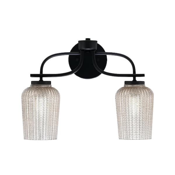 Unbranded Olympia 16.5 in. 2-Light Matte Black Vanity Light