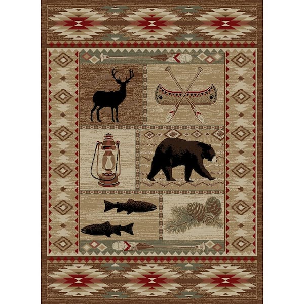 Bear Retreat Rust Rug - 3 x 4