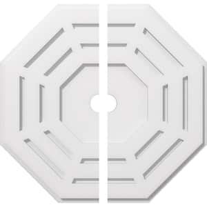1 in. P X 8-3/4 in. C X 22 in. OD X 2 in. ID Westin Architectural Grade PVC Contemporary Ceiling Medallion, Two Piece