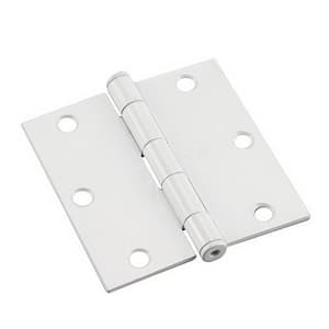 3-1/2 in. x 3-1/2 in. White Full Mortise Butt Hinge with Removable Pin (2-Pack)