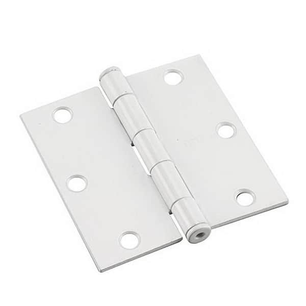 Onward 3-1/2 in. x 3-1/2 in. White Full Mortise Butt Hinge with Removable Pin (2-Pack)