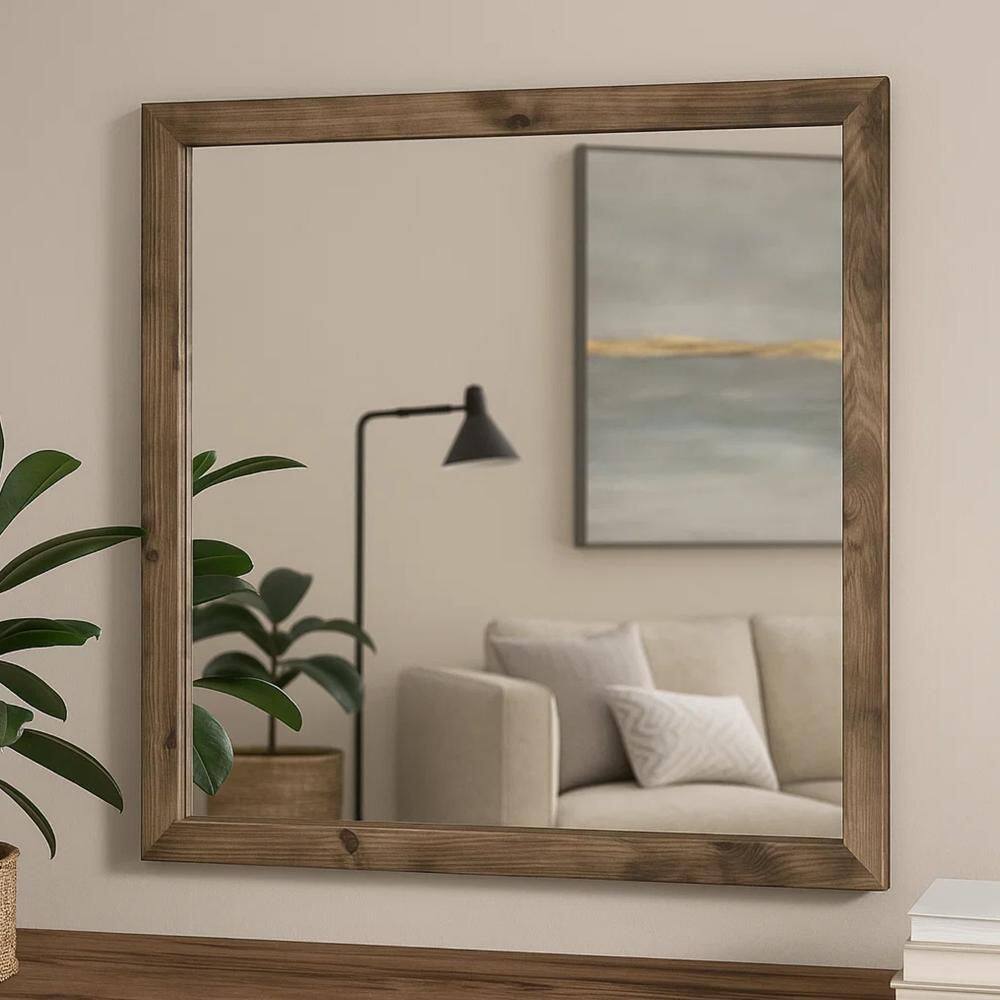 Brown 1 in. W x 39.5 in. H Modern Square Wood Dresser Mirror price history on PriceWatchPro