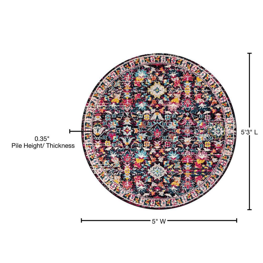 Beige/Multi 8 ft. x 10 ft. Modern Persian Boho Floral Area Rug - thumbnail 3