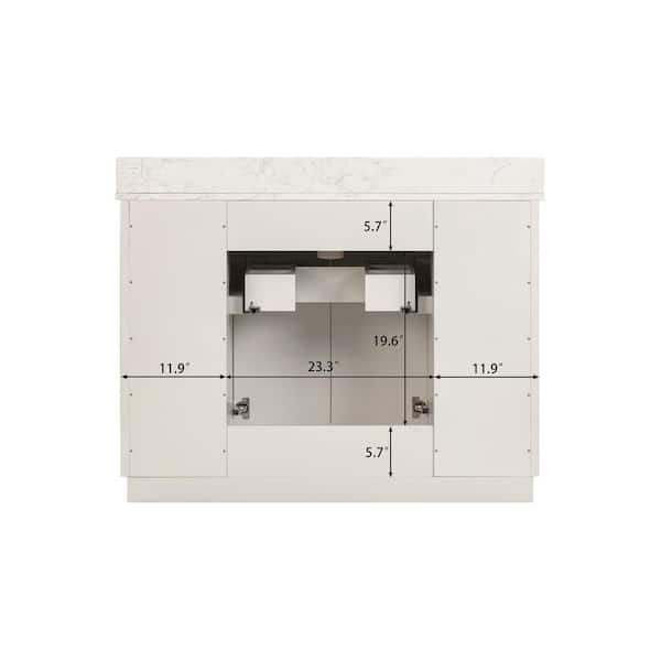 Anabelle 48 in. Single Sink Soft Grey Bath Vanity with Engineered Marble Carrara Marble Top (Assembled)
