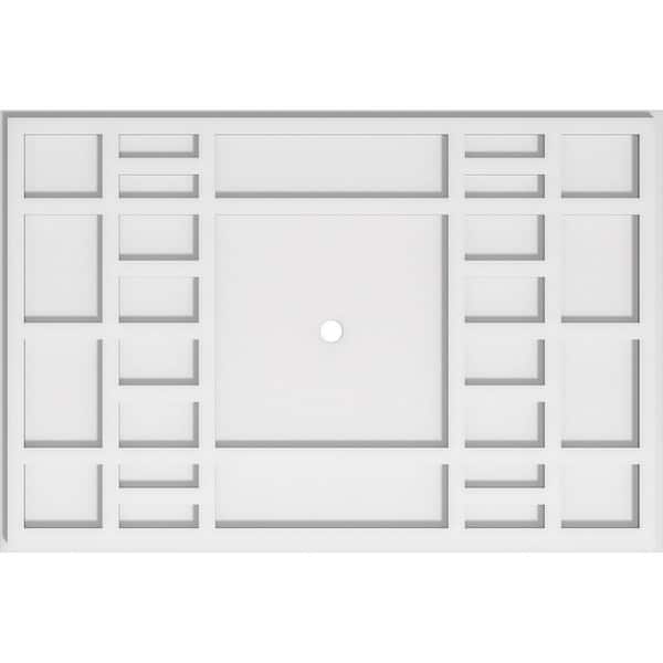 Ekena Millwork 30 in. W x 20 in. H x 1 in. ID x 1 in. P Beaux Architectural Grade PVC Contemporary Ceiling Medallion