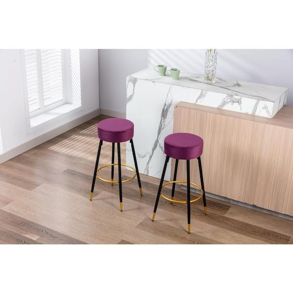 Purple counter deals height bar stools