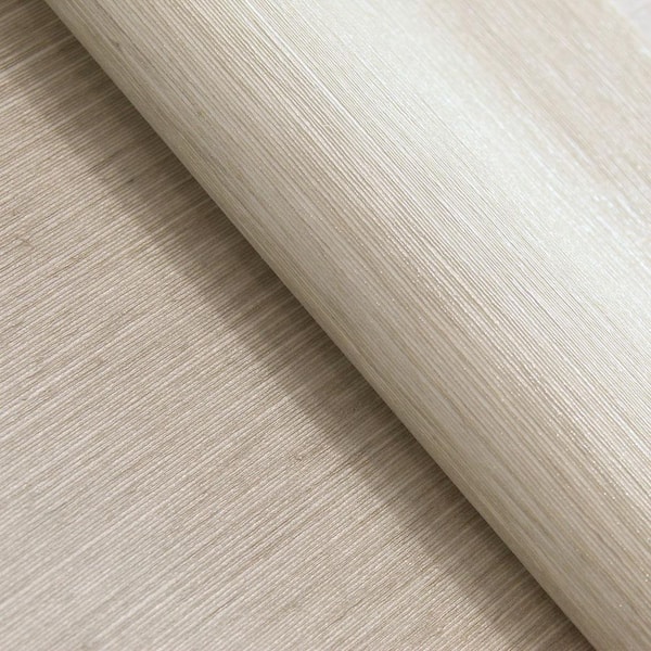 Tempaper Shimmering Pearl Beige Grasscloth Unpasted Textured Wallpaper Sample, 4.5 in. x 4.5 in.