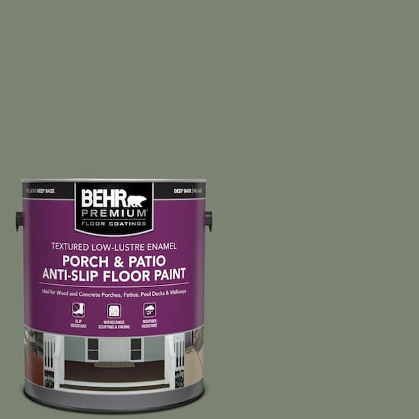 BEHR PREMIUM 1 gal. #ICC-77 Sage Green Textured Low-Lustre Enamel Interior/Exterior Porch and Patio Anti-Slip Floor Paint