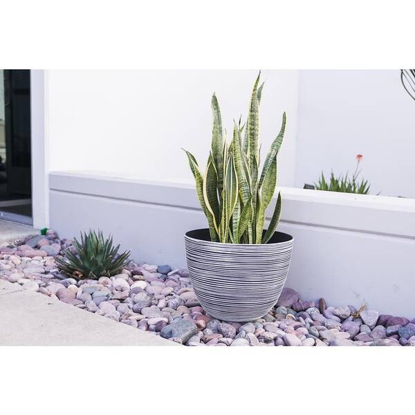 Castino Large White Modern Outdoor Stone Planter + Reviews