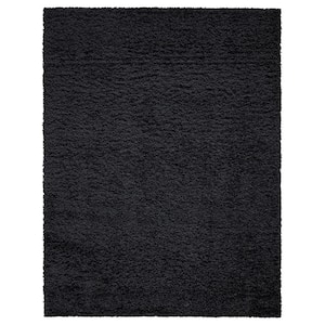 Mirage Collection Non-Slip Rubberback Solid Soft Black 5 ft. x 7 ft. Indoor Area Rug