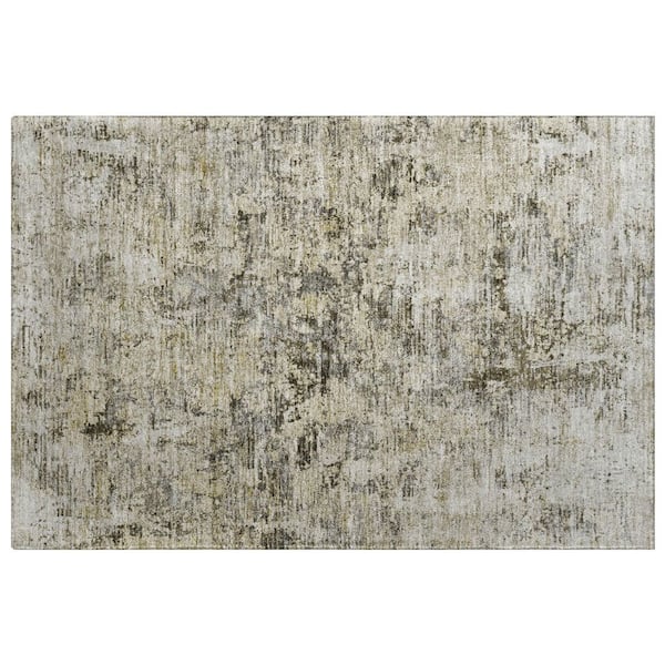 Dream Shag Premium Machine Washable Abstract ADS644 Taupe 2 ft. x 3 ft. Accent Rug