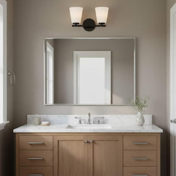 Bri 15.0 in. 2 Light Black Vanity Light