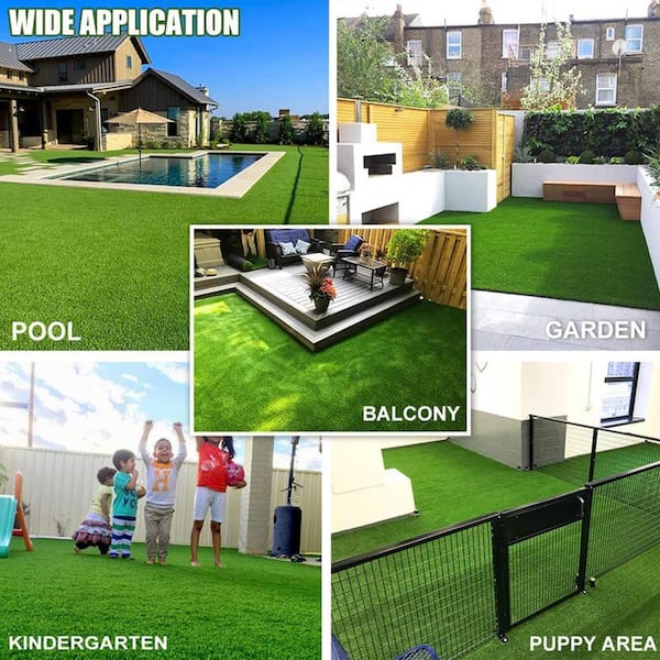 LITA Realistic 8 ft. W x Cut to Length Green Artificial Grass Turf