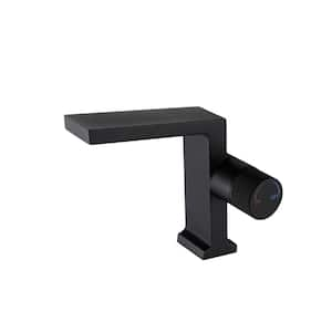 L-Head Single Handle Single Hole Bathroom Faucet in Matte Black