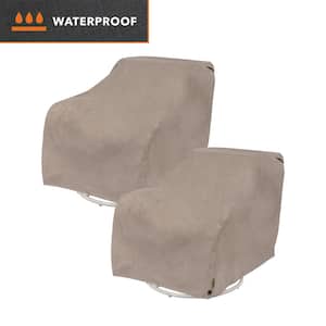 Garrison Patio Swivel Lounge Chair Cover, Waterproof, 37.5 in. L x 39.25 in. W x 38.5 in. H, Sandstone, 2-Pack