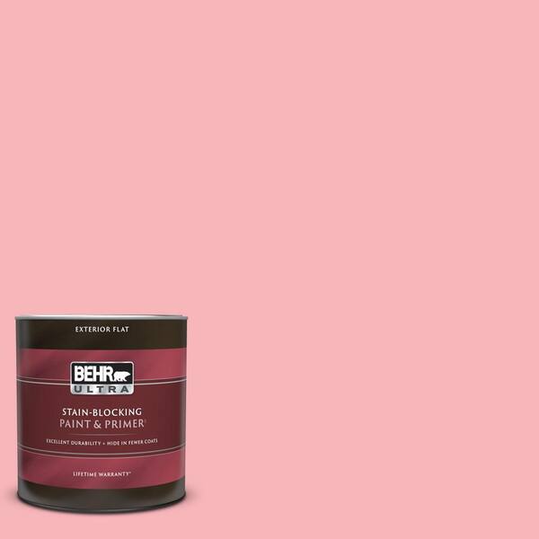 BEHR ULTRA 1 qt. 130A3 Ballerina Pink Flat Exterior Paint & Primer