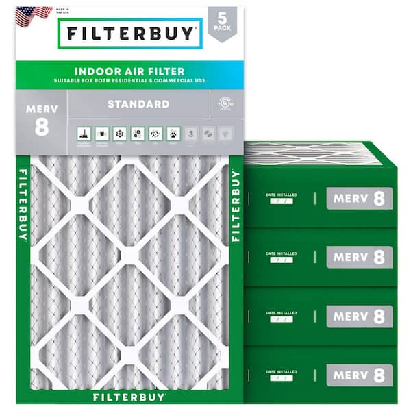 10 in. x 18 in. x 4 in. MERV 8 (FPR 5) Dust Defense Pleated HVAC AC Furnace Air Filters Replacement (5-Pack)
