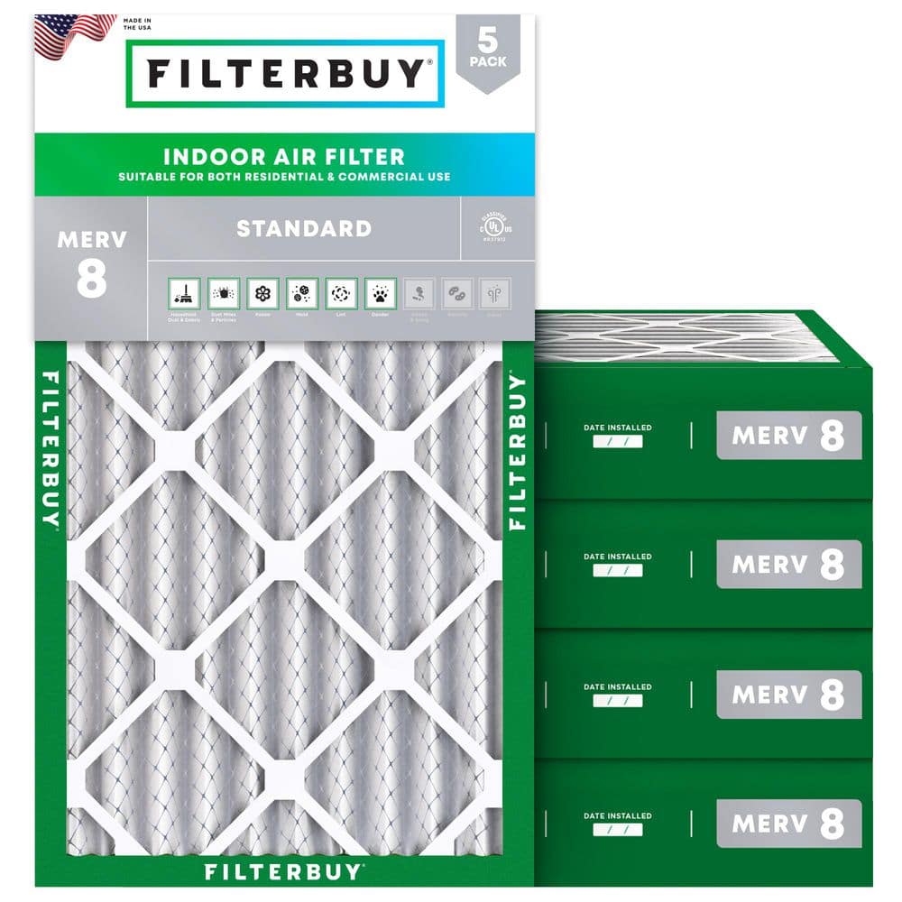 11.25 in. x 19.25 in. x 4 in. MERV 8 (FPR 5) Dust Defense Pleated HVAC AC Furnace Air Filters Replacement (5-Pack) price history on PriceWatchPro