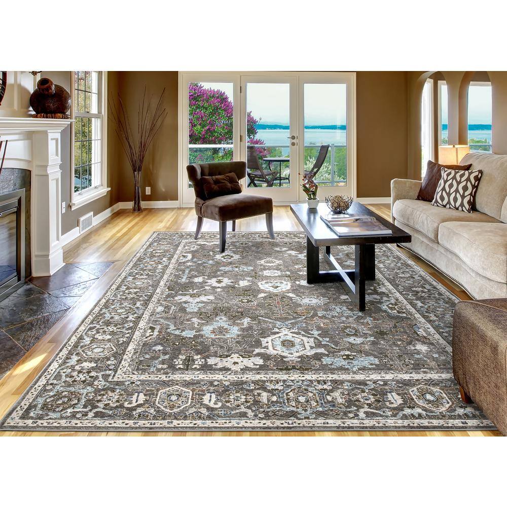 Barcelona Sultan 5' x 7' Brown Cotton Blend Distressed Area Rug