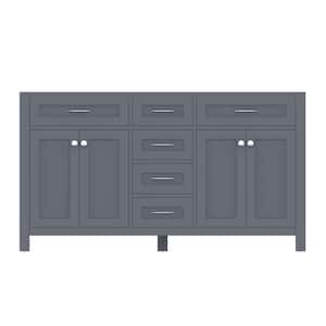 Norwalk 60 in. W x 21.5 in. D x 33.45 in. H Double Bath Vanity Cabinet without Top in Gray