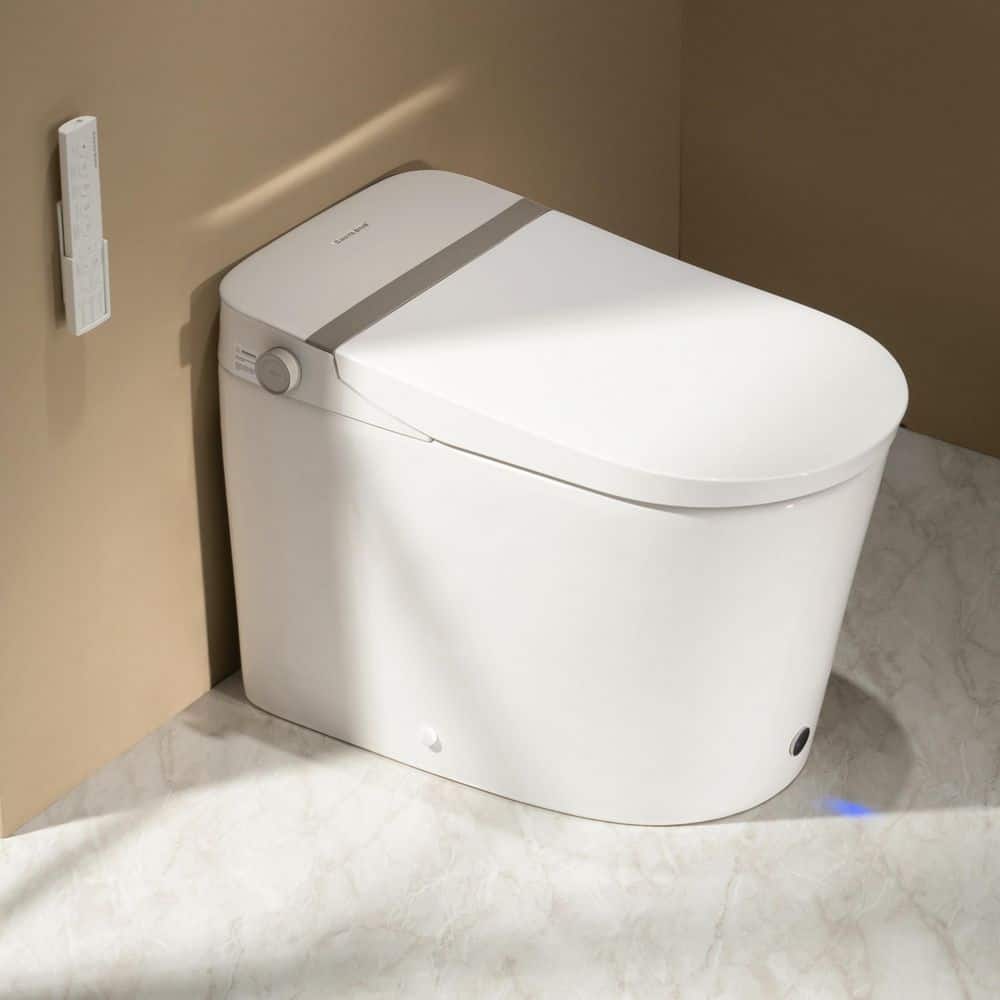 Elongated Electric Bidet Toilet with Nano-Bubble Deep Wash 1.28 GPF in White Kid Friendly Auto Open/Close & Foam Shield price history on PriceWatchPro