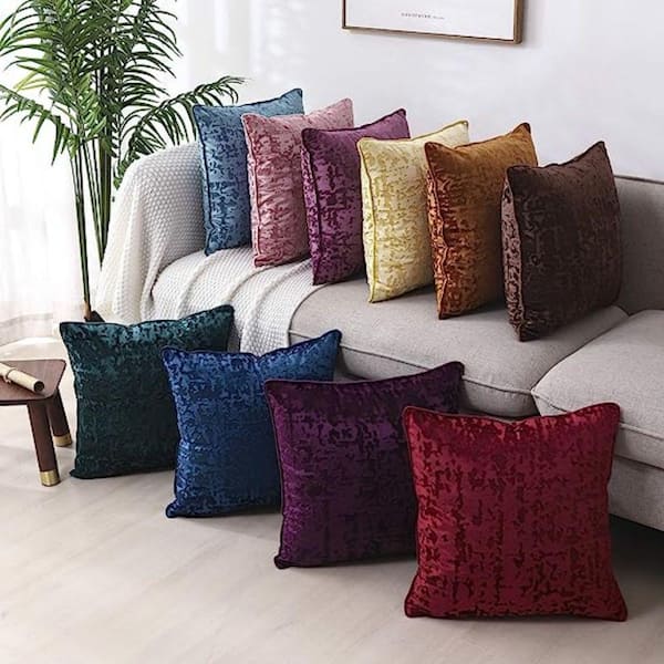 Decorative Velvet Throw Pillow Covers Set of 2 Sofa Cushion Cover for Sofa  Couch