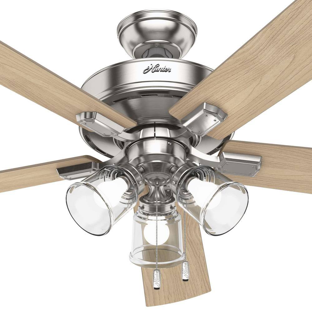 Crestfield 60" Brushed Nickel Ceiling Fan with LED Light and Reversible Blades