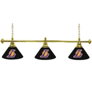 Los Angeles Lakers Logo 3-Light Black Billiard Light
