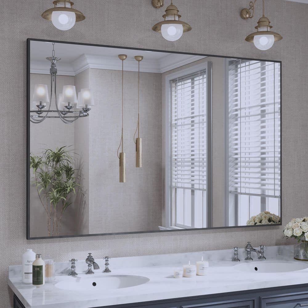 QuivaraView 55 in. W x 36 in. H Aluminum Framed Rectangular Vanity Wall ...