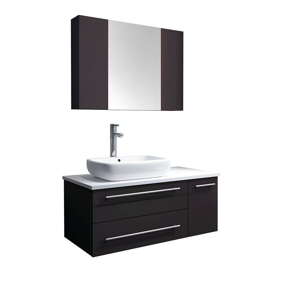 Reviews for Fresca Lucera 36 in. W Wall Hung Vanity in Espresso with