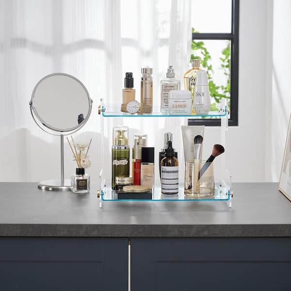 Bathroom Counter Organizer Vanity Countertop 2-Tier Cabinet Makeup