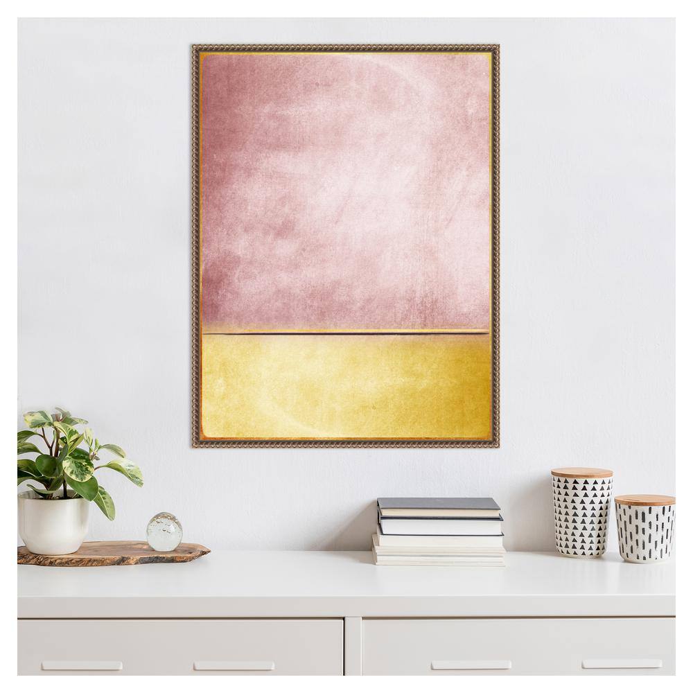 Pink and Yellow Abstract Beaded Framed Canvas Wall Art, 23 x 30