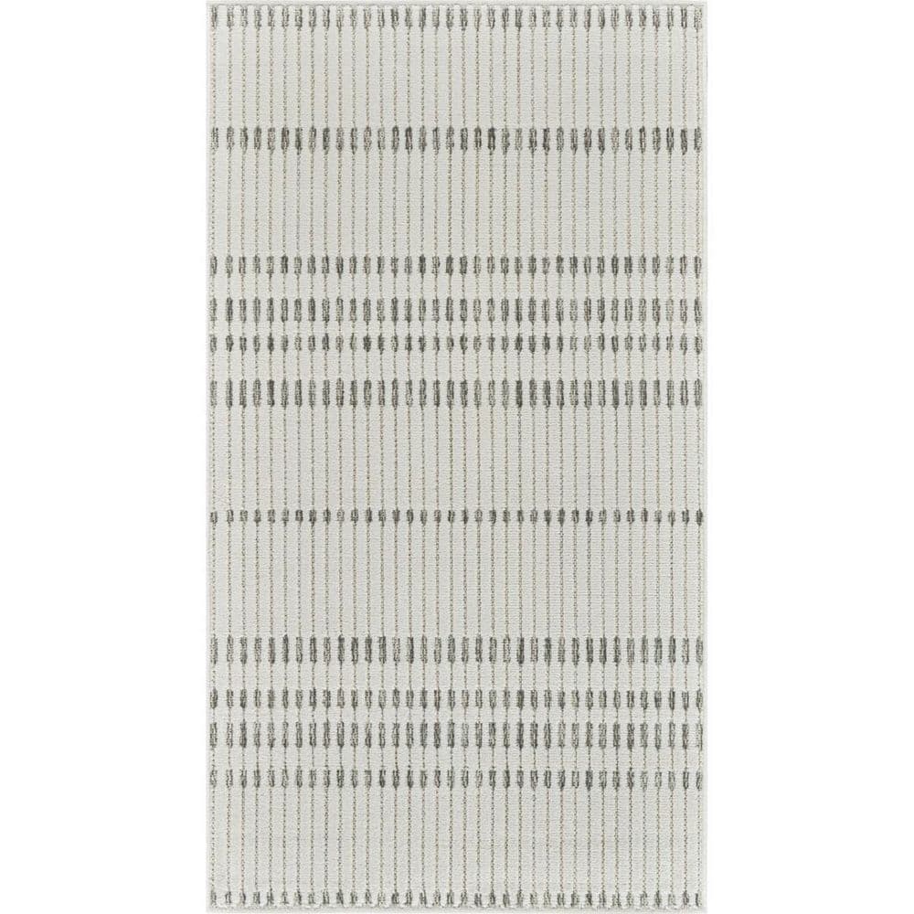 Cream, Beige 3 ft. x 5 ft. Woven Striped Polypropylene Rectangle Indoor/Outdoor Area Rug price history on PriceWatchPro