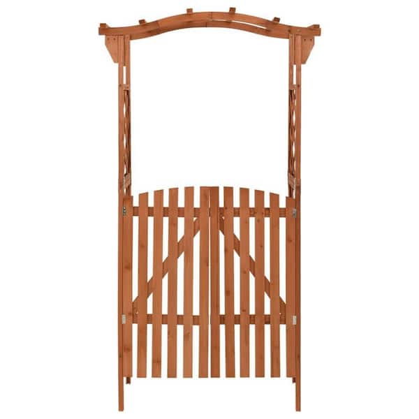 Unbranded 3.8 ft. x 1.3 ft. Solid Fir Wood Pergola with Gate