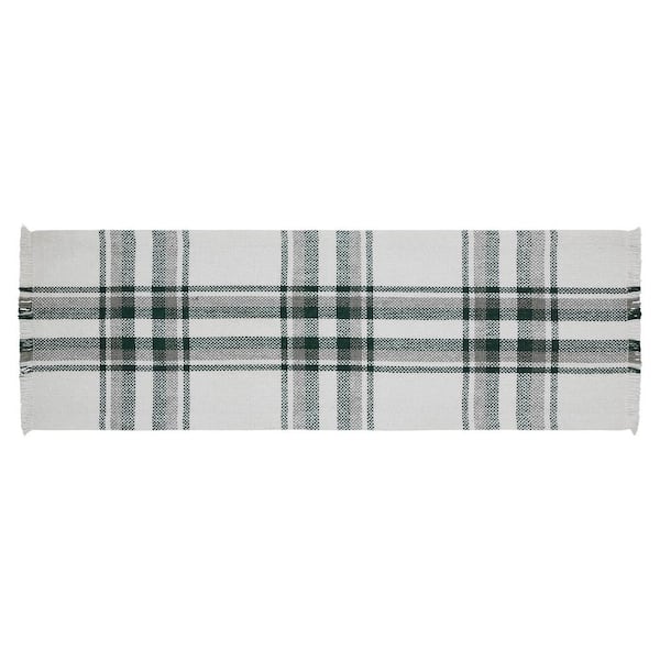 VHC Brands Harper 8 in. W x 24 in. L Green Plaid Cotton Polyester Table Runner