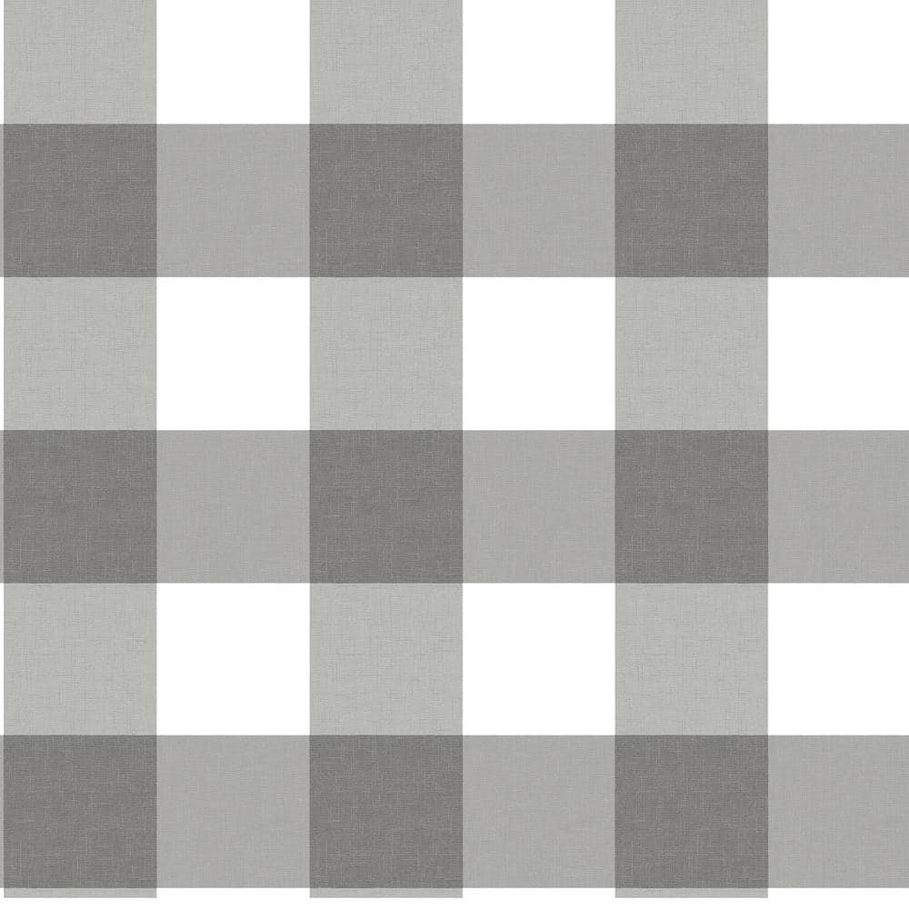 Gray and White Plaid Self-Adhesive Wallpaper Roll